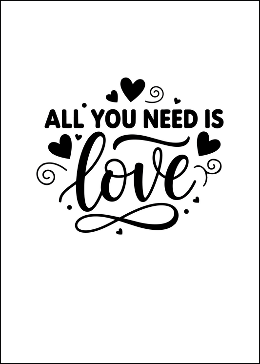 proWIN KRISTALL Valentinstag All you need is love